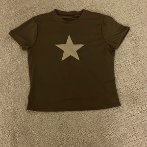 Brown T-shirt With Tan Star